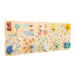 Пазл дерев'яний New classic toys Сафарі з цифрами 10 деталей (10519)