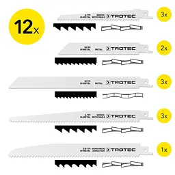 Набір полотен для пили шабельної Trotec 12 pieces Wood/Metal Set (6215001210) - мініатюра 2