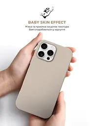 Силиконовый чехол для Apple iPhone 16 Pro Max, ICON2 Case, бежевый, противоударный, панель, защита всего корпуса, матовая поверхность Soft Touch, выступает над дисплеем, совместим с защитными стеклами и пленками, с микрофиброй, ArmorStandart (ARM79640) - мініатюра 8