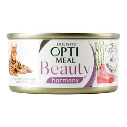 Вологий корм для котів Optimeal Beauty Harmony Смугастий тунець в желе з морськими водоростями 70 г (B2782101) - мініатюра 3