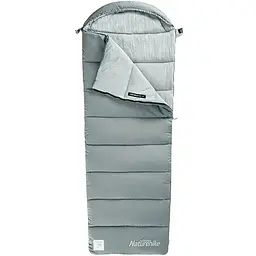 Спальник з капюшоном Naturehike M400 NH20MSD02, 1°C правий сірий