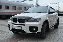 Дефлектор капоту мухобійка для BMW X5/X6, (E70) 2007-короткий, темний