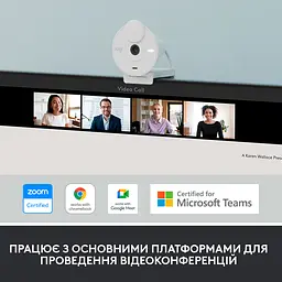 Веб-камера Logitech Brio 300 White (960-001442) - мініатюра 7