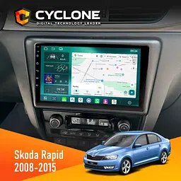 Штатна магнітола Skoda Rapid 2013-2018 Cyclone C9-013 4x64 DSP 4G Cyclone (НФ-00007430)