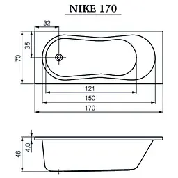 Ванна акрилова Cersanit Nike 170x70 - мініатюра 3