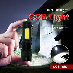 Ліхтар ручний BL-525, акумуляторний, світлодіодний, компактний, алюмінієвий корпус, 3 режими - мініатюра 3