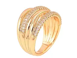 Каблучка XUPING Позолота 18K "Візерунок з кристалами" (11940) р.17