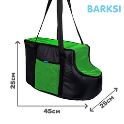 Сумка-переноска для котів і собак Barksi розмір M 45х25х25 см чорна - мініатюра 6