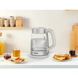 Електрочайник Tefal Glass Kettle 1.7 л скло з підсвіткою біло-срібний (KI605B30) - мініатюра 9