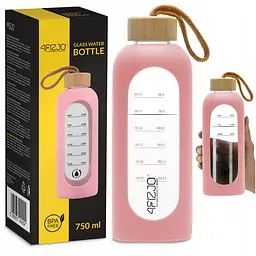 Пляшка для води спортивна 4FIZJO 750 мл скляна Pink (P-5905973404204) - мініатюра 1
