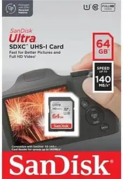 Карта пам'яті SDXC, 64Gb, Ultra, Class10 UHS-I U1 SanDisk teh0028472 - мініатюра 2