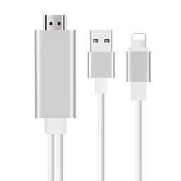 Конвертер Lighting (тато) на HDMI (тато) 1.8 м White MHL 4K/2K