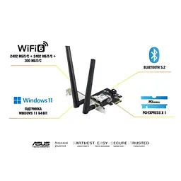 Мережева карта Wi-Fi ASUS PCE-AXE5400 (90IG07I0-ME0B10) - мініатюра 2