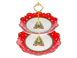 Двоярусне блюдо Lefard Christmas Delight (985-211) - мініатюра 2