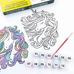 Футболка-розмальовка, Unicorn , бавовна 100%, розмір S, ROSA Talent