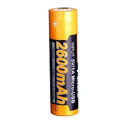 Акумулятор 18650 Fenix 2600 mAh Li-ion зарядка micro usb (ARB-L18-2600U) - мініатюра 3