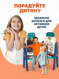 Дитячий ігровий центр 4в1: Двосторонній мольберт для малювання з магнітною дошкою, баскетбольне кільце, м'яч і кільцеброс для - мініатюра 6
