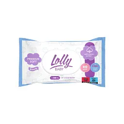 Дитячі вологі серветки Lolly з перших днів життя з клапаном 80 шт (4820174981136)