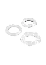 Набір ерекційних кілець Triple C-Ring Set прозорий - мініатюра 2
