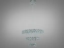 Підвісна LED люстра Diasha 7895/600+400+200CH з кришталем, хром, 70 W, з пультом, освітлення 10-20 м2 - мініатюра 4