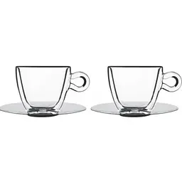 Чашка з блюдцем Luigi Bormioli Linea Thermic Glass набір 2 шт. (10086/01) - мініатюра 2