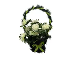 Корзина з квітами MEMORI №4 "Хризантема" 50х30см білий