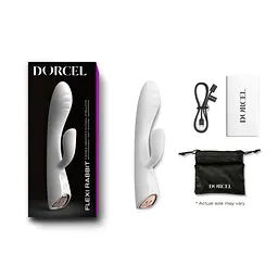 Вібратор-кролик з підігрівом Dorcel FLEXI RABBIT WHITE, гнучкий стовбур - миниатюра 7