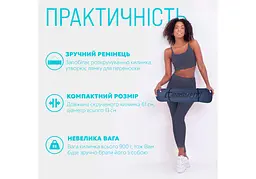 Килимок для йоги та фітнесу EasyFit TPE+TC 6 мм двошаровий + Чохол синій з блакитним (EF-1924s-BLB) - мініатюра 2