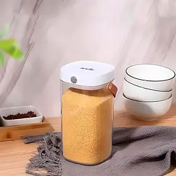 Ємність для зберігання МВМ My Home 1.05 л прозора з білим (KP-07 L T/WHITE) - мініатюра 5
