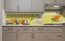 Вініловий кухонний фартух Happy Pocket Чай з лимоном наклейка для кухні ПВХ Напої Жовтий Z181739 - мініатюра 4