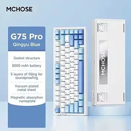 Ігрова механічна клавіатура Mchose G75 Pro / Три режими підключення / Cabbage Tofu Switch / Blue - мініатюра 2