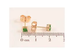 Сережки Xuping пусети M&L 18K "Зелені кристали" 3х3мм 303528 - мініатюра 2
