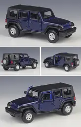 Колекційна металева модель позашляховика Bburago Jeep Wrangler Unlimited Rubicon серії Street Fire 1:32 - мініатюра 7