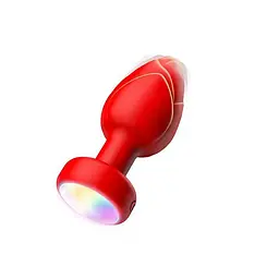 Силіконова анальна пробка з вібрацією та підсвіткою Light Anal Plug 3,5x9 см червона - мініатюра 2