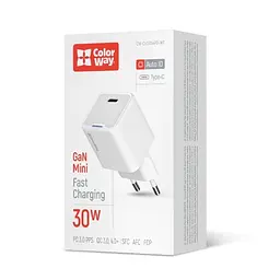 Мережевий зарядний пристрій White 30 Вт GaN ColorWay teh0028583 - мініатюра 7