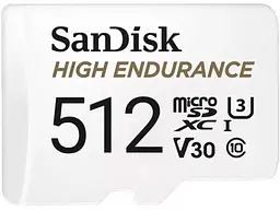 Карта пам'яті SanDisk High Endurance microSDXC Class 10 UHS-I U3 + SD-адаптер 512 Gb (SDSQQNR-512G-GN6IA)