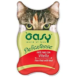 Вологий корм для дорослих котів Oasy Delicatesse паштет з телятиною 85 г - мініатюра 2