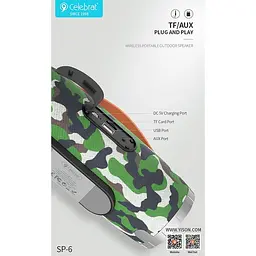Портативна акустика Celebrat TWS SP-6 5Wx2 хакі - мініатюра 4