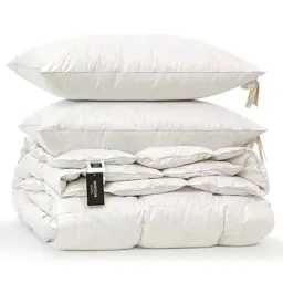 Набір MirSon шовковий №9523 Luxury Exclusive Silk Kapok зима ковдра 140х205 см + подушка білий (2200010805505) - мініатюра 4