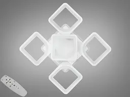 LED люстра на стелю з пультом, диммером, підсвічуванням, 85W, біла