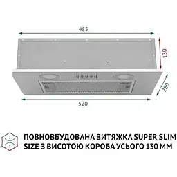 Витяжка вбудована Perfelli BI 5252 I 700 LED - мініатюра 2