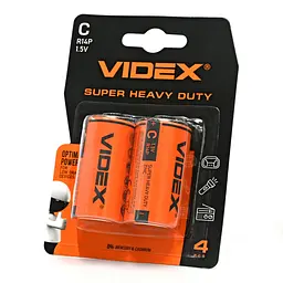 Батарейка сольова VIDEX R14P/C 2шт BLISTER VIDEX (28589-000)