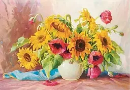 Алмазна мозаїка на підрамнику Соняшники 40×50 см 71672_BGLE