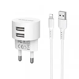 Зарядний блок із кабелем Borofone ba23a для IPhone IPad