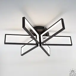 Смарт люстра керована світлодіодна MADERA 6S 115 Вт 650x150 мм Чорна ESLLSE