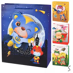 Пакет подарунковий паперовий S Superheroes 3D 18x23x10 см (набір 6 шт) R94915-S