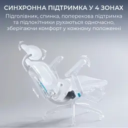 Офісне крісло Sihoo C300 LITE V2, White, з підставкою для ног (C300-LITE-V2-B102-JT) - мініатюра 9