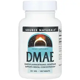 Бітартрат диметиламіноетанолу Source Naturals DMAE 351 мг 100 таблеток