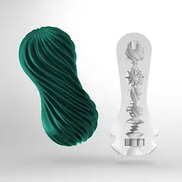 Мастурбатор Tenga FLEX Fizzy Green зі змінною інтенсивністю, можна скручувати, вакуум - мініатюра 2