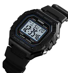 Наручний годинник Skmei 1496 Black White, 1496BKWT (17144) - мініатюра 2